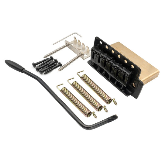 Musiclily Pro BV016 52.5mm 6-Screw Modern Style Saddles Guitar Tremolo Bridge with 40mm Solid Brass Block for Squier Strat Style Electric Guitar