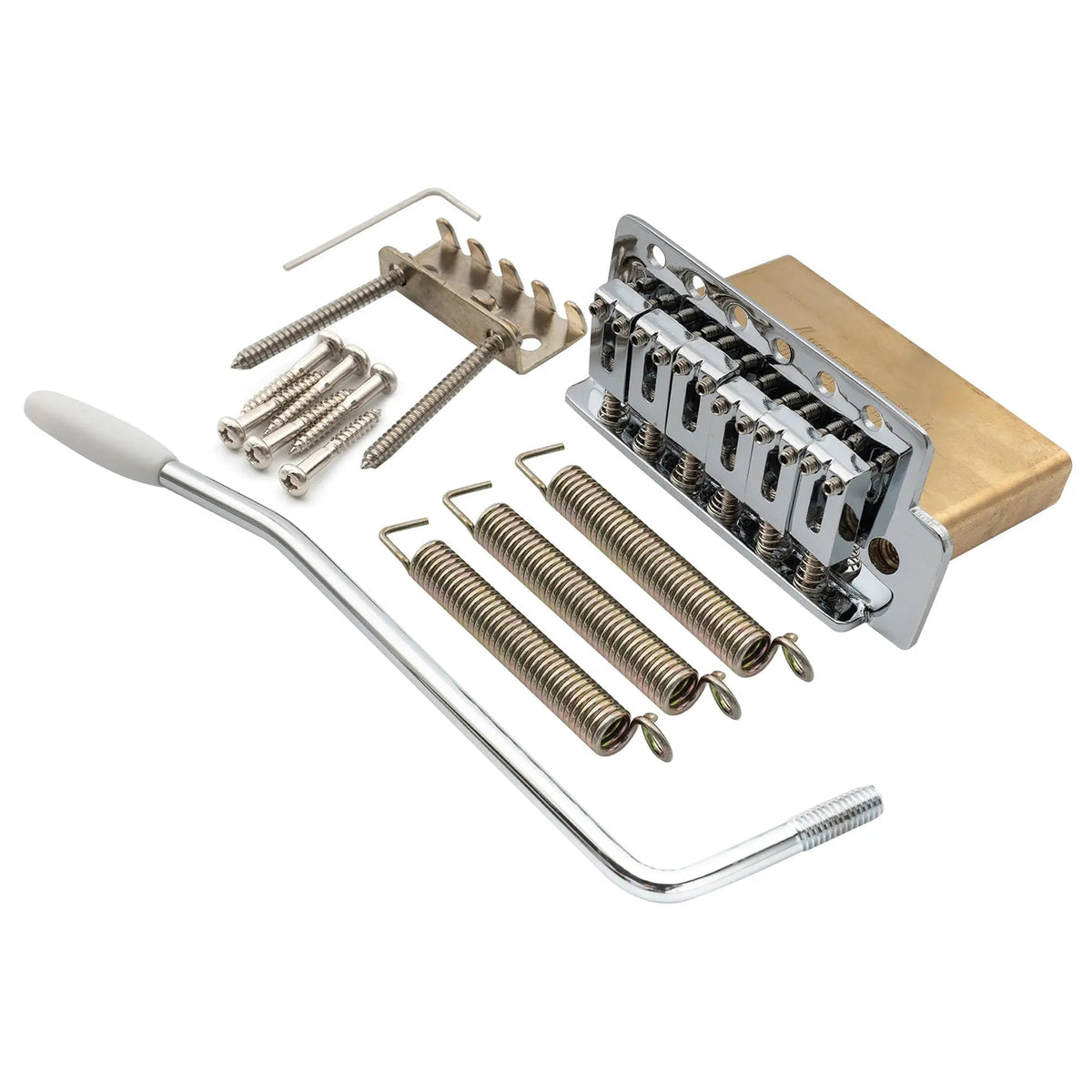 Musiclily Pro BV016 52.5mm 6-Screw Modern Style Saddles Guitar Tremolo Bridge with 40mm Solid Brass Block for Squier Strat Style Electric Guitar