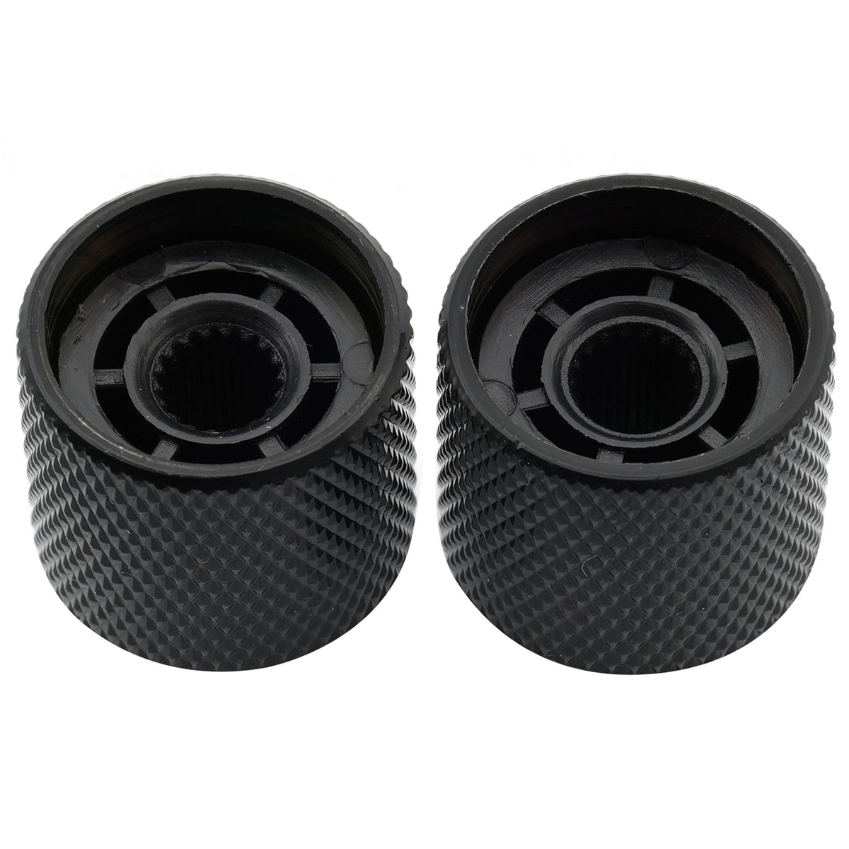 Musiclily Pro Coarse 18 Splines Steel Dome Push-on Control Knob 19mm for Imported Guitar Bass, Set of 2