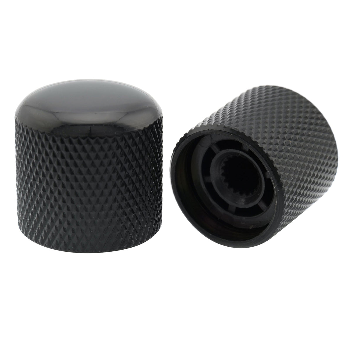Musiclily Pro Coarse 18 Splines Steel Dome Push-on Control Knob 19mm for Imported Guitar Bass, Set of 2