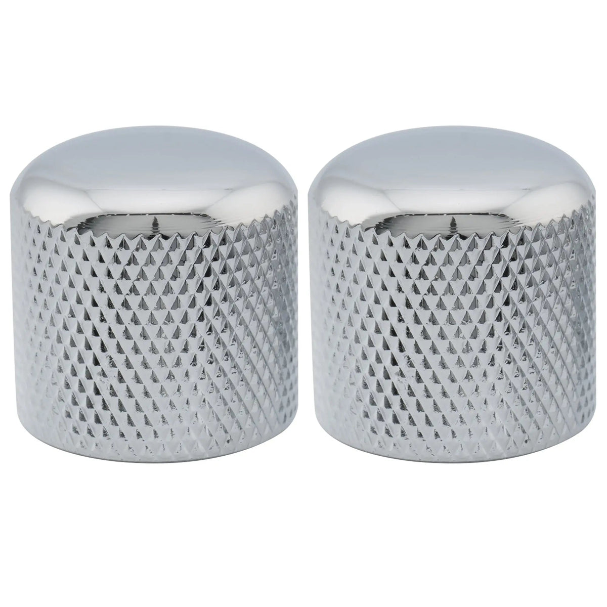 Musiclily Pro Coarse 18 Splines Steel Dome Push-on Control Knob 19mm for Imported Guitar Bass, Set of 2
