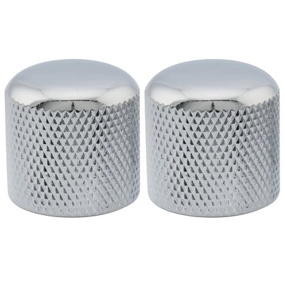 Musiclily Pro Coarse 18 Splines Steel Dome Push-on Control Knob 19mm for Imported Guitar Bass, Set of 2
