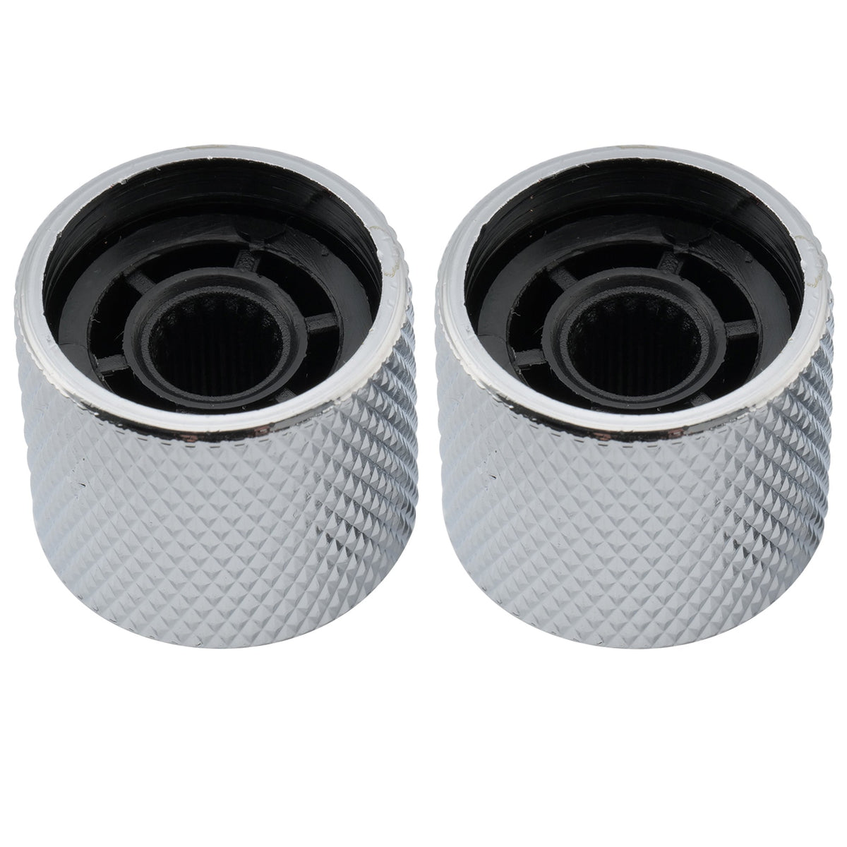 Musiclily Pro Coarse 18 Splines Steel Dome Push-on Control Knob 19mm for Imported Guitar Bass, Set of 2