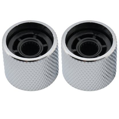 Musiclily Pro Coarse 18 Splines Steel Dome Push-on Control Knob 19mm for Imported Guitar Bass, Set of 2