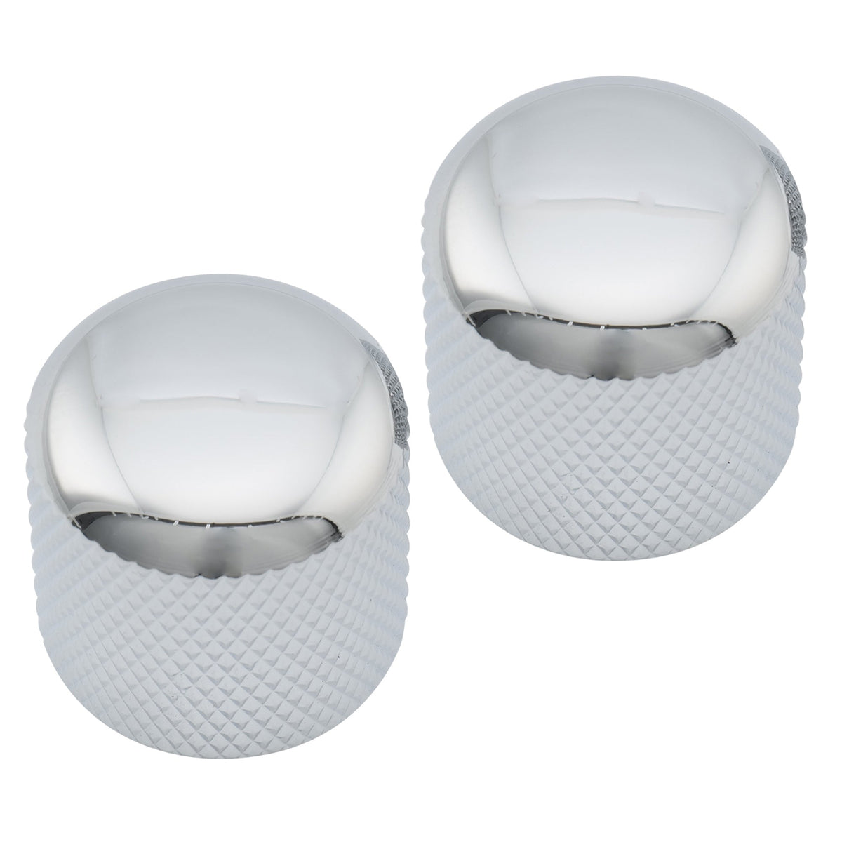 Musiclily Pro Coarse 18 Splines Steel Dome Push-on Control Knob 19mm for Imported Guitar Bass, Set of 2