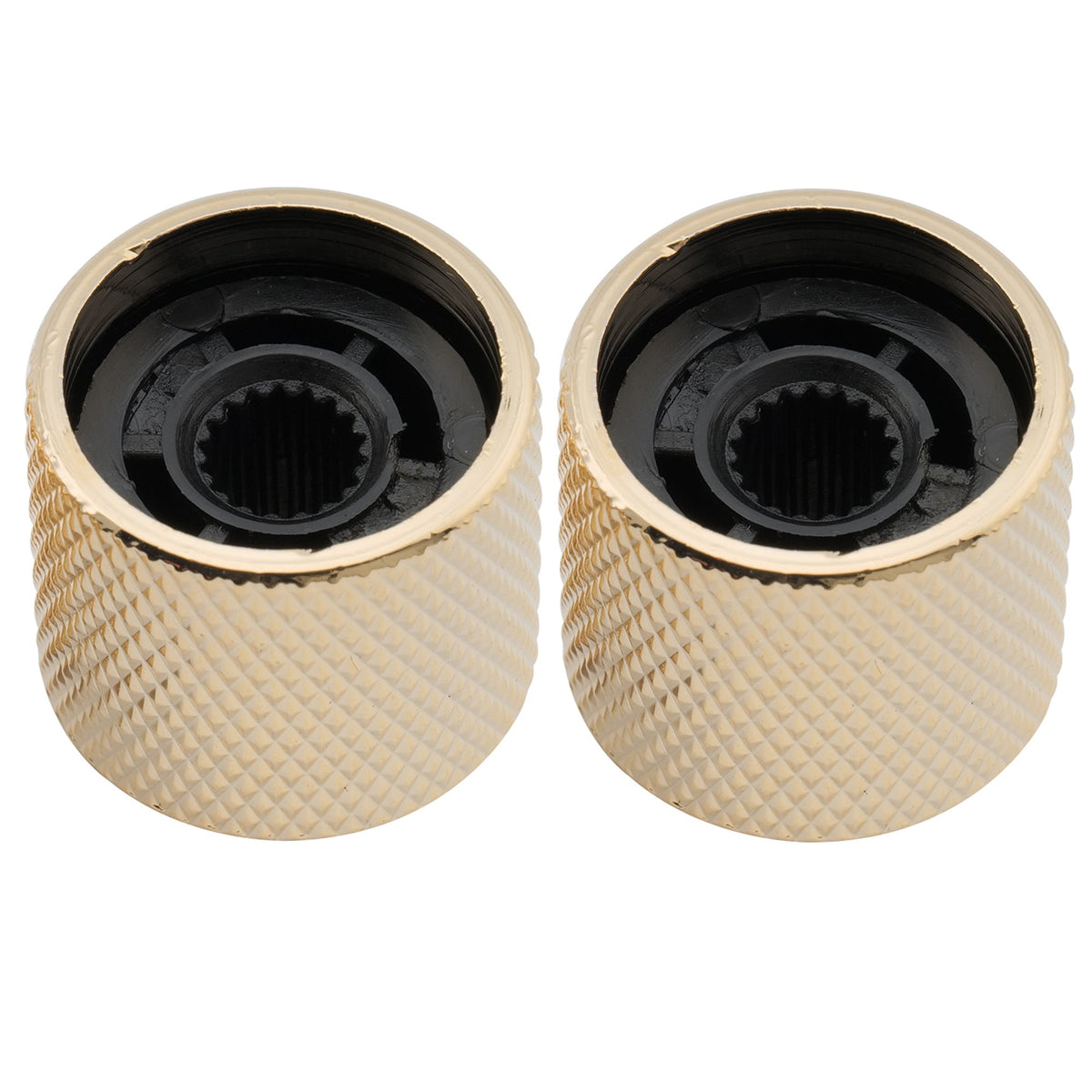 Musiclily Pro Coarse 18 Splines Steel Dome Push-on Control Knob 19mm for Imported Guitar Bass, Set of 2