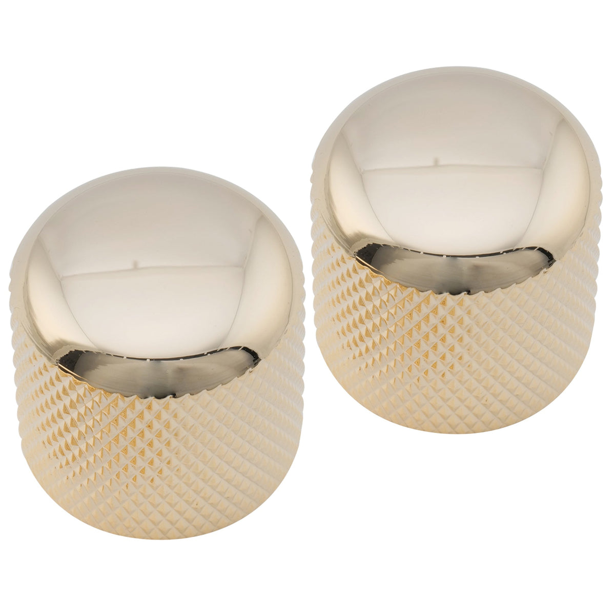 Musiclily Pro Coarse 18 Splines Steel Dome Push-on Control Knob 19mm for Imported Guitar Bass, Set of 2