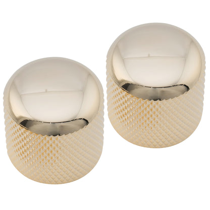 Musiclily Pro Coarse 18 Splines Steel Dome Push-on Control Knob 19mm for Imported Guitar Bass, Set of 2