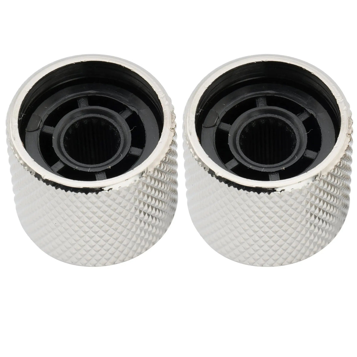 Musiclily Pro Coarse 18 Splines Steel Dome Push-on Control Knob 19mm for Imported Guitar Bass, Set of 2