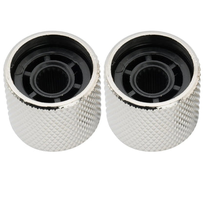 Musiclily Pro Coarse 18 Splines Steel Dome Push-on Control Knob 19mm for Imported Guitar Bass, Set of 2