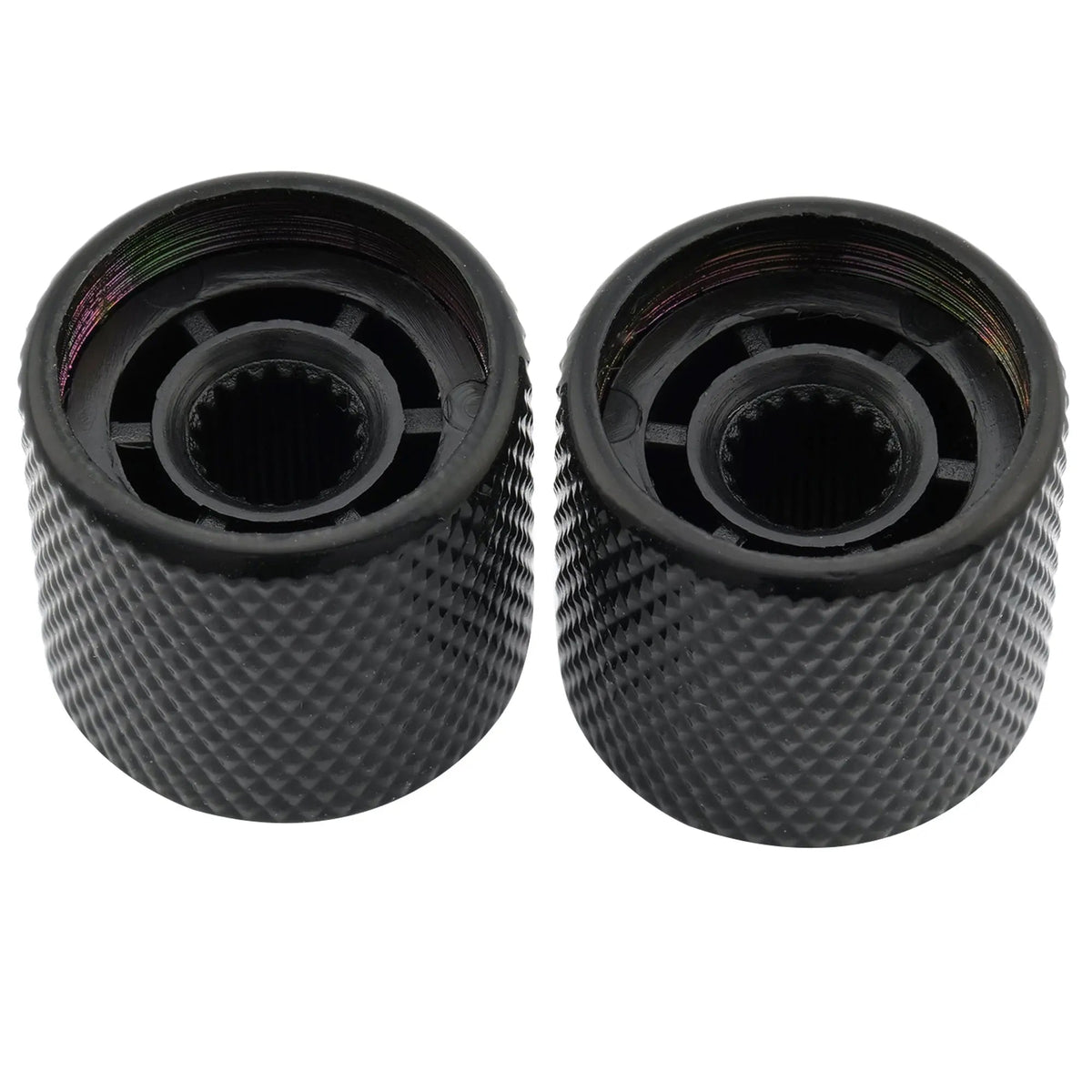 Musiclily Pro Coarse 18 Splines Steel Dome Push-on Control Knob with Indicator Dot for Imported Guitar Bass, Set of 2