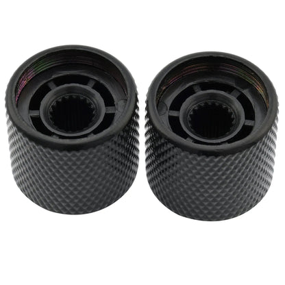 Musiclily Pro Coarse 18 Splines Steel Dome Push-on Control Knob with Indicator Dot for Imported Guitar Bass, Set of 2