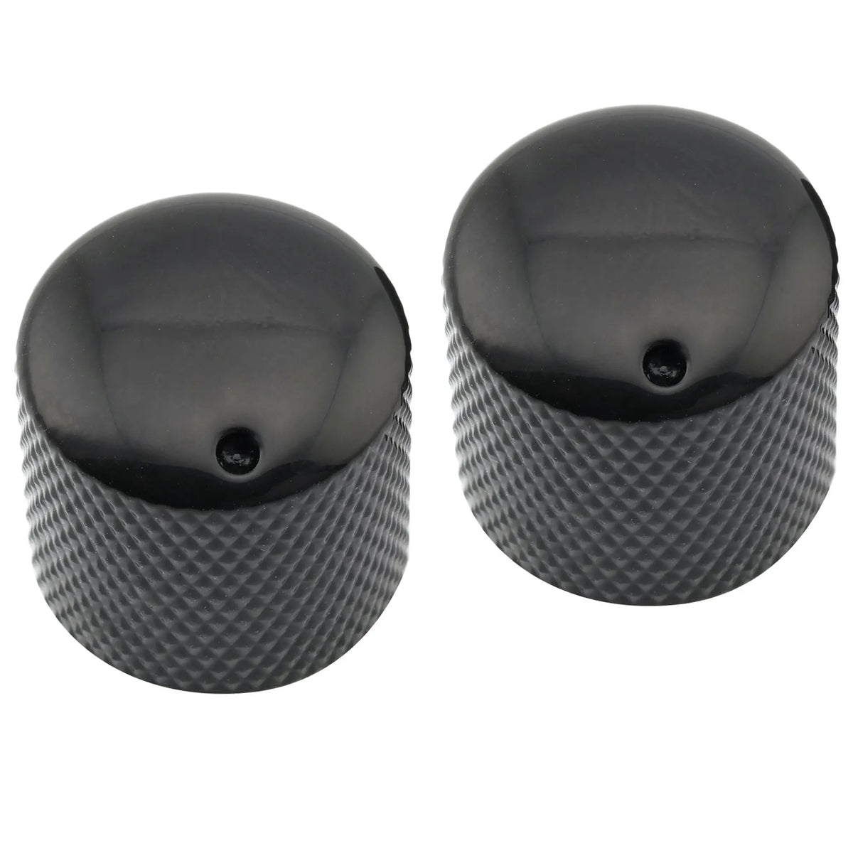 Musiclily Pro Coarse 18 Splines Steel Dome Push-on Control Knob with Indicator Dot for Imported Guitar Bass, Set of 2