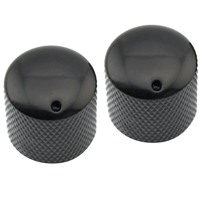 Musiclily Pro Coarse 18 Splines Steel Dome Push-on Control Knob with Indicator Dot for Imported Guitar Bass, Set of 2