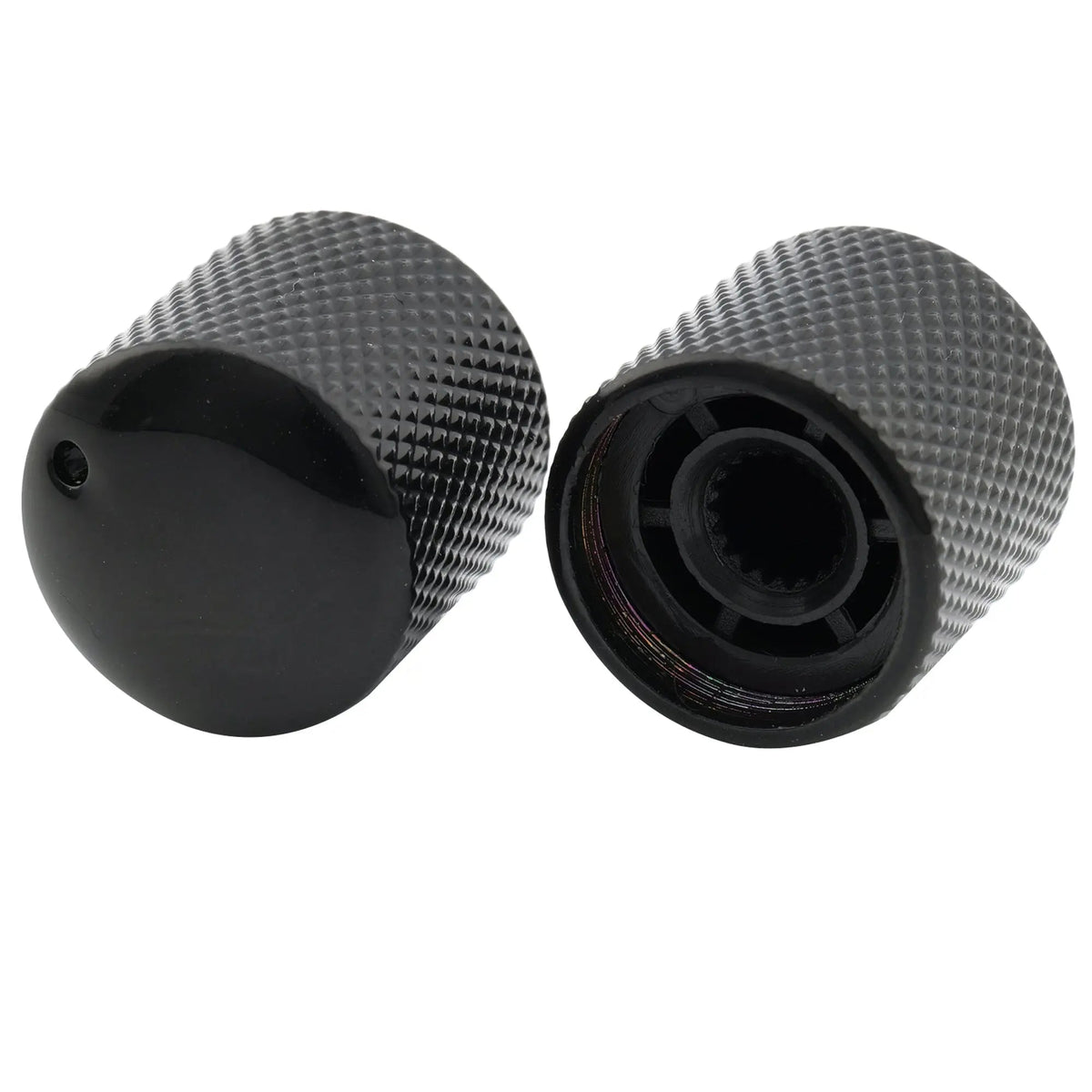 Musiclily Pro Coarse 18 Splines Steel Dome Push-on Control Knob with Indicator Dot for Imported Guitar Bass, Set of 2
