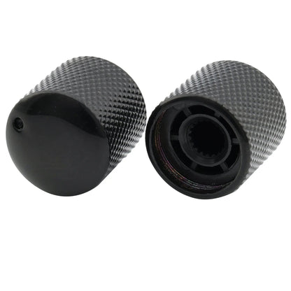 Musiclily Pro Coarse 18 Splines Steel Dome Push-on Control Knob with Indicator Dot for Imported Guitar Bass, Set of 2