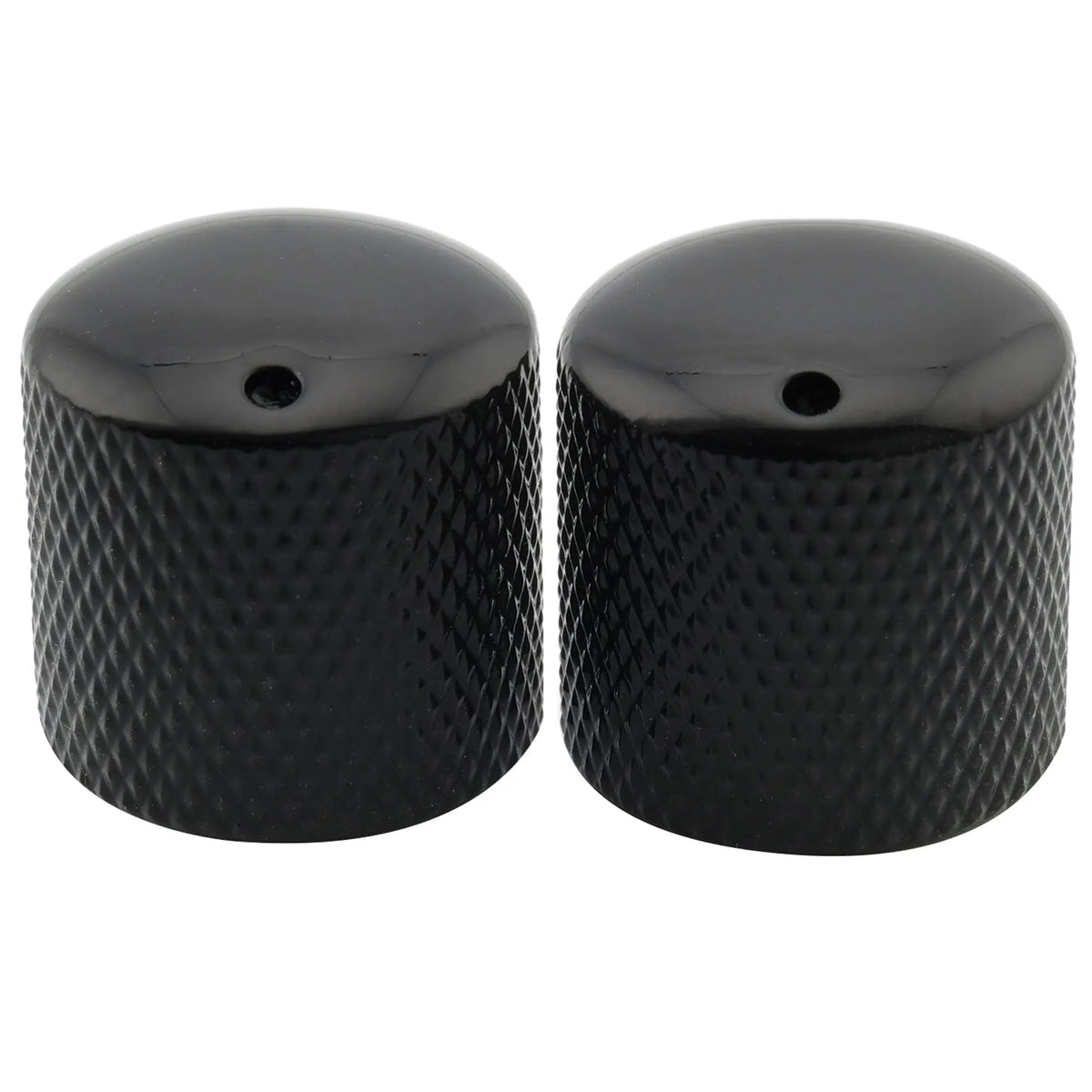 Musiclily Pro Coarse 18 Splines Steel Dome Push-on Control Knob with Indicator Dot for Imported Guitar Bass, Set of 2