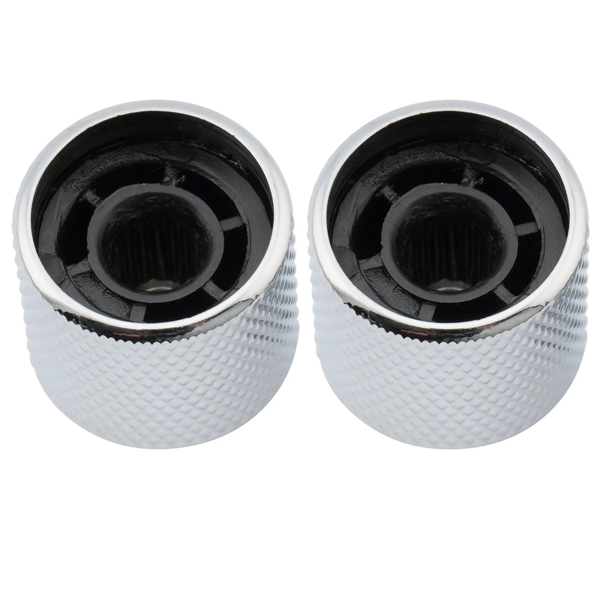 Musiclily Pro Coarse 18 Splines Steel Dome Push-on Control Knob with Indicator Dot for Imported Guitar Bass, Set of 2