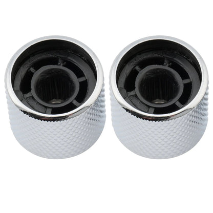 Musiclily Pro Coarse 18 Splines Steel Dome Push-on Control Knob with Indicator Dot for Imported Guitar Bass, Set of 2