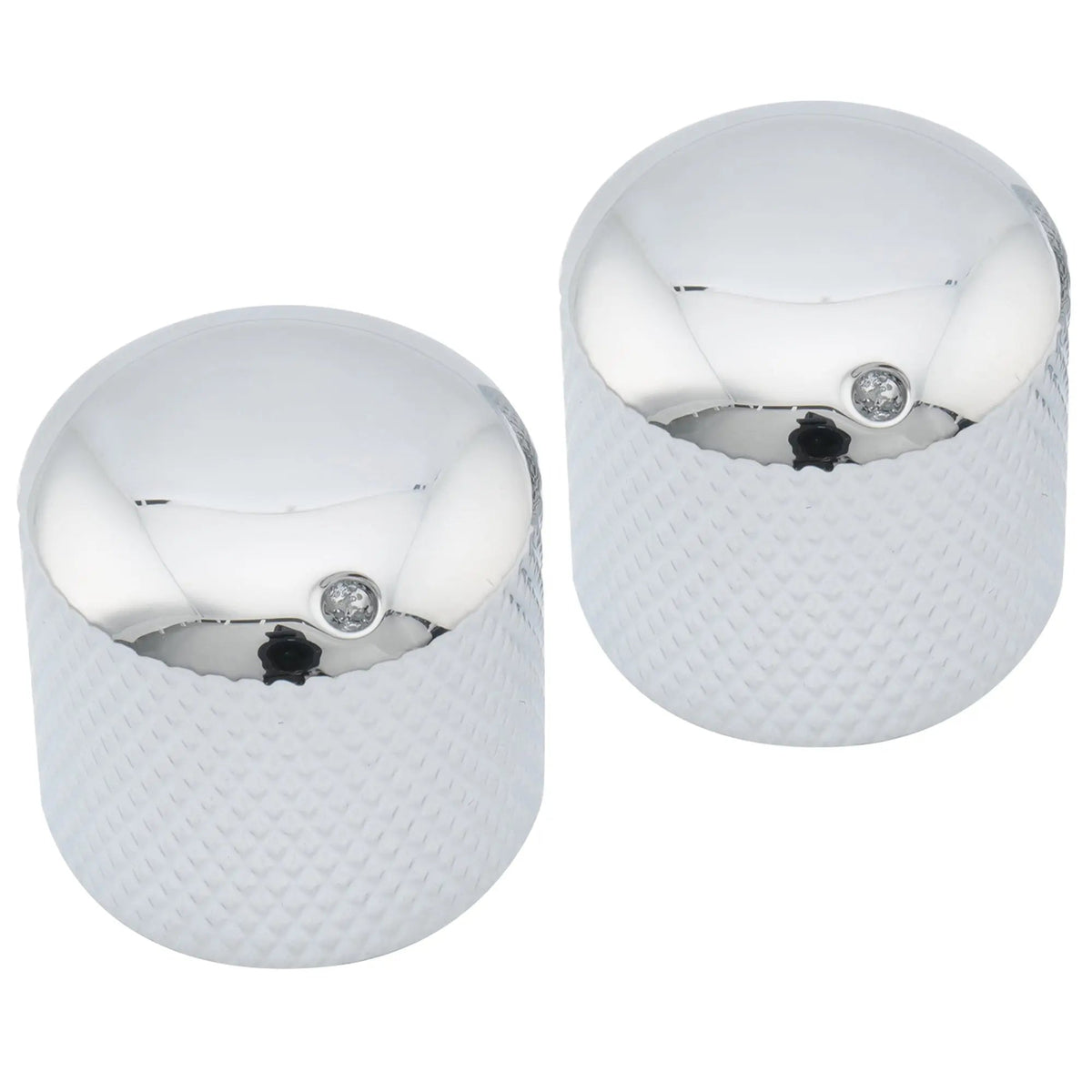 Musiclily Pro Coarse 18 Splines Steel Dome Push-on Control Knob with Indicator Dot for Imported Guitar Bass, Set of 2