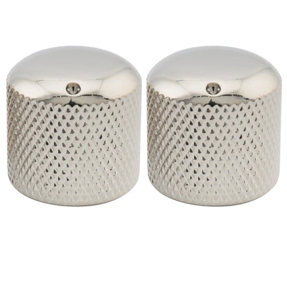 Musiclily Pro Coarse 18 Splines Steel Dome Push-on Control Knob with Indicator Dot for Imported Guitar Bass, Set of 2