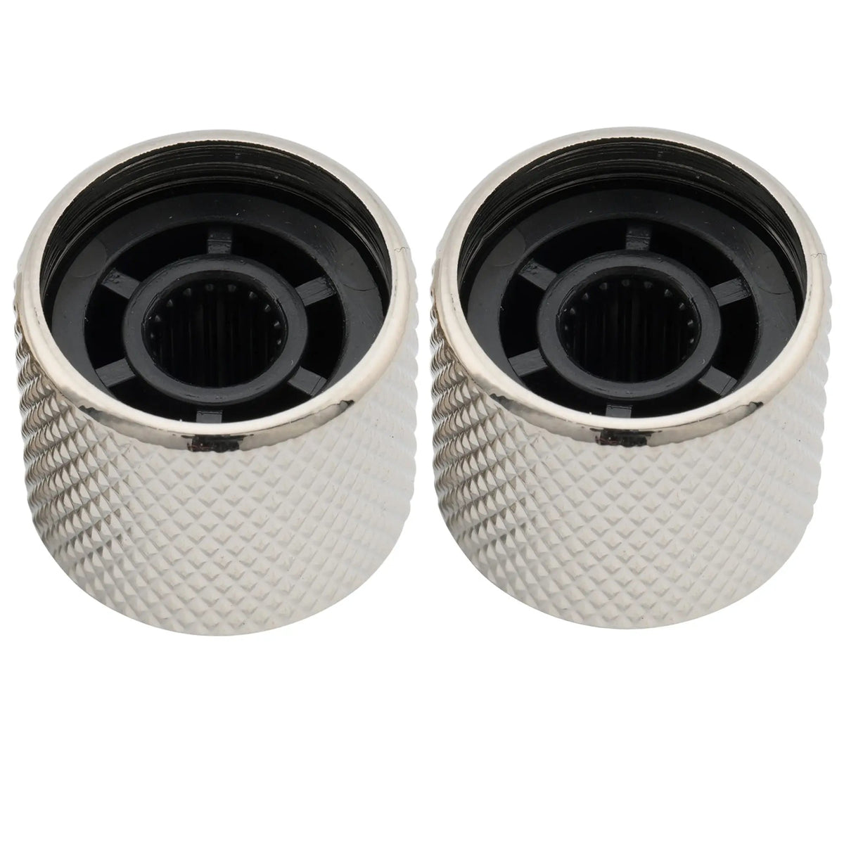 Musiclily Pro Coarse 18 Splines Steel Dome Push-on Control Knob with Indicator Dot for Imported Guitar Bass, Set of 2
