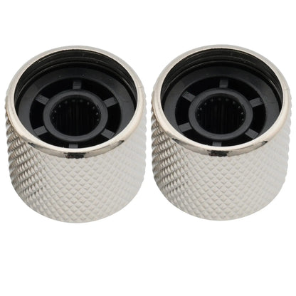 Musiclily Pro Coarse 18 Splines Steel Dome Push-on Control Knob with Indicator Dot for Imported Guitar Bass, Set of 2