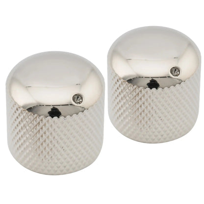 Musiclily Pro Coarse 18 Splines Steel Dome Push-on Control Knob with Indicator Dot for Imported Guitar Bass, Set of 2