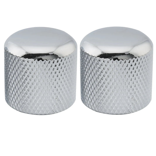 Musiclily Pro Fine 24 Splines Steel Dome Push-on Control Knob 19mm for USA Made Guitar Bass Potentiometers, Set of 2