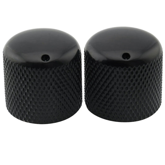Musiclily Pro Fine 24 Splines Steel Dome Push-on Control Knob 18mm with Indicator Dot for USA Made Guitar Bass Potentiometers, Set of 2