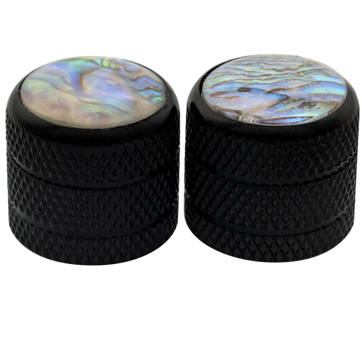 Musiclily Pro Fine 24 Splines Steel Dome Abalone Top Push-on Control Knob for USA Made Guitar Bass Potentiometers 18x16.5mm, Set of 2