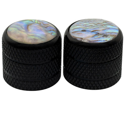 Musiclily Pro Fine 24 Splines Steel Dome Abalone Top Push-on Control Knob for USA Made Guitar Bass Potentiometers 18x16.5mm, Set of 2