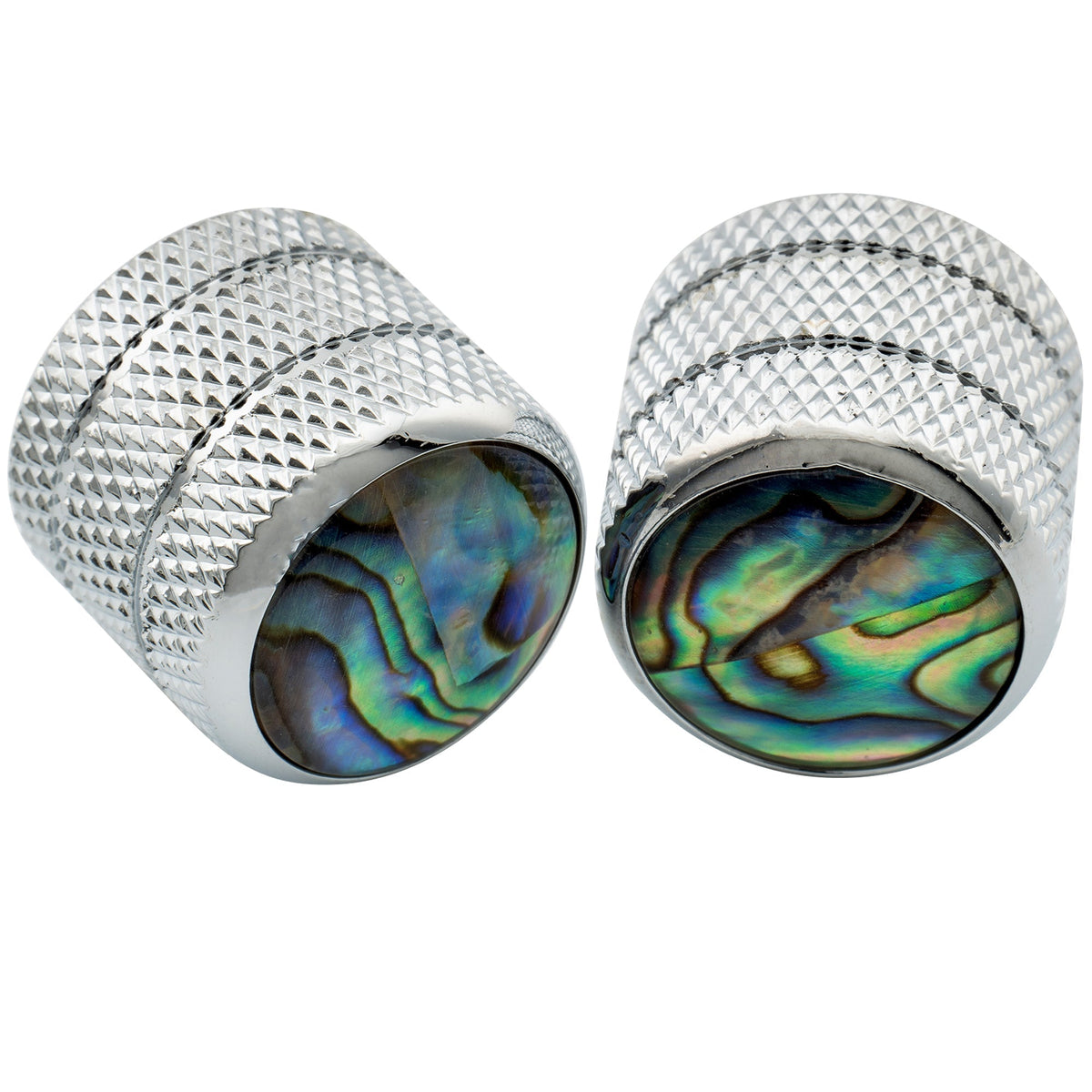 Musiclily Pro Fine 24 Splines Steel Dome Abalone Top Push-on Control Knob for USA Made Guitar Bass Potentiometers 18x16.5mm, Set of 2