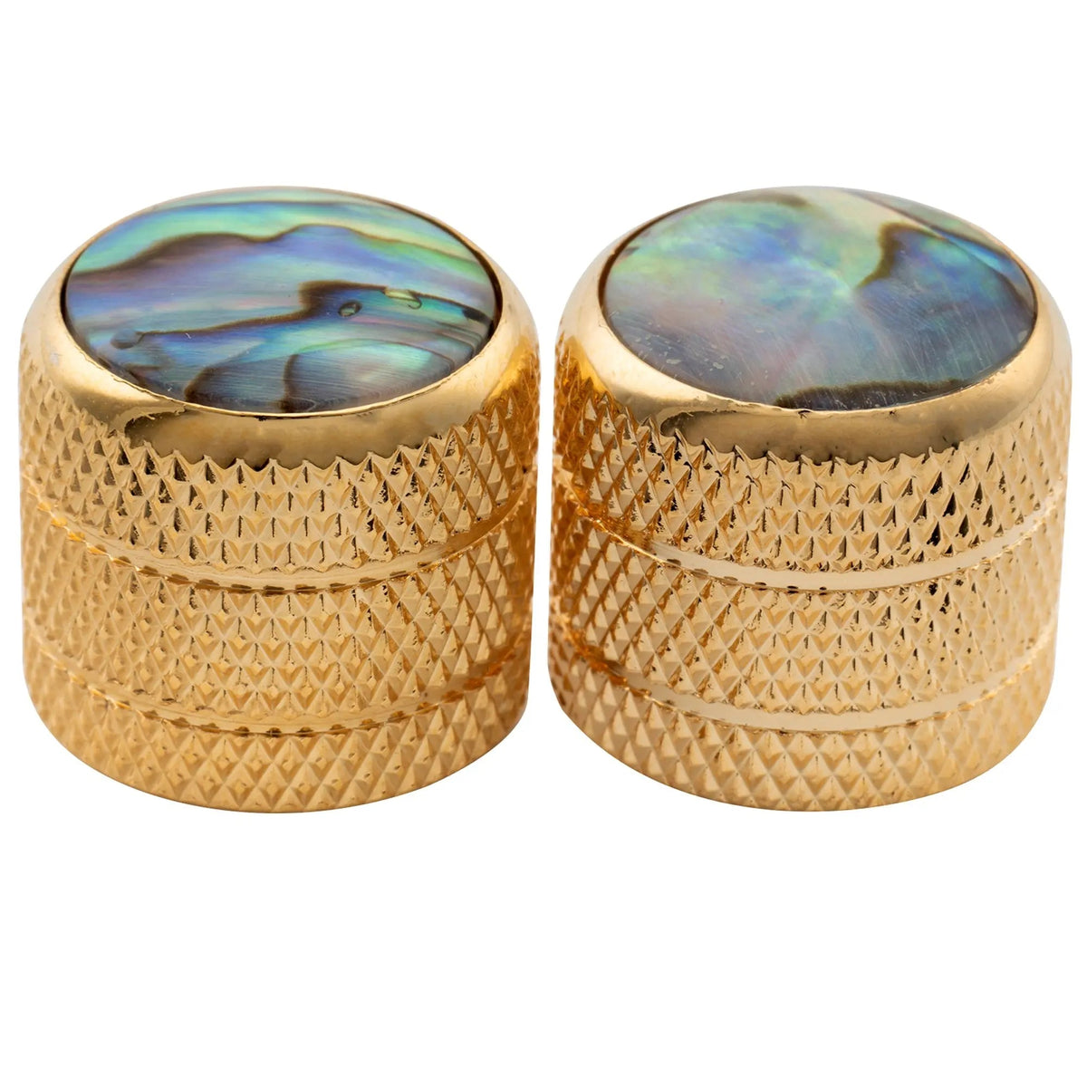 Musiclily Pro Fine 24 Splines Steel Dome Abalone Top Push-on Control Knob for USA Made Guitar Bass Potentiometers 18x16.5mm, Set of 2