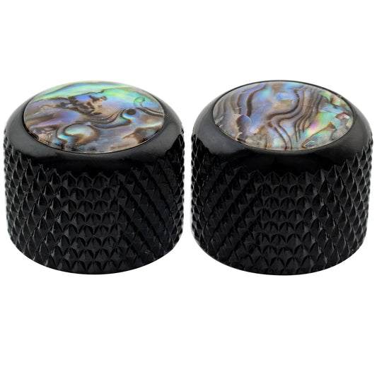 Musiclily Pro Fine 24 Splines Steel Dome Abalone Top Push-on Control Knob for USA Made Guitar Bass Potentiometers 19x16.5mm, Set of 2