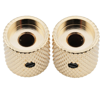 Musiclily Pro 1/4 Inch Steel Flat Top Universal Fitting Potentiometer Control Knob with Set Screw for Electric Guitar Bass, Set of 2