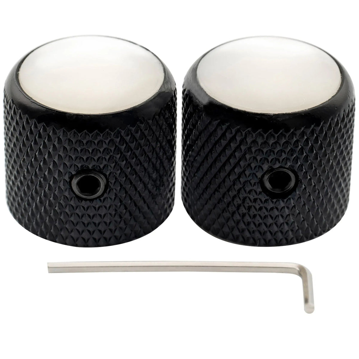 Musiclily Pro 1/4 Inch Steel Dome Mother-of-Pearl Top Universal Fitting Potentiometer Control Knob with Set Screw for Electric Guitar Bass, Set of 2