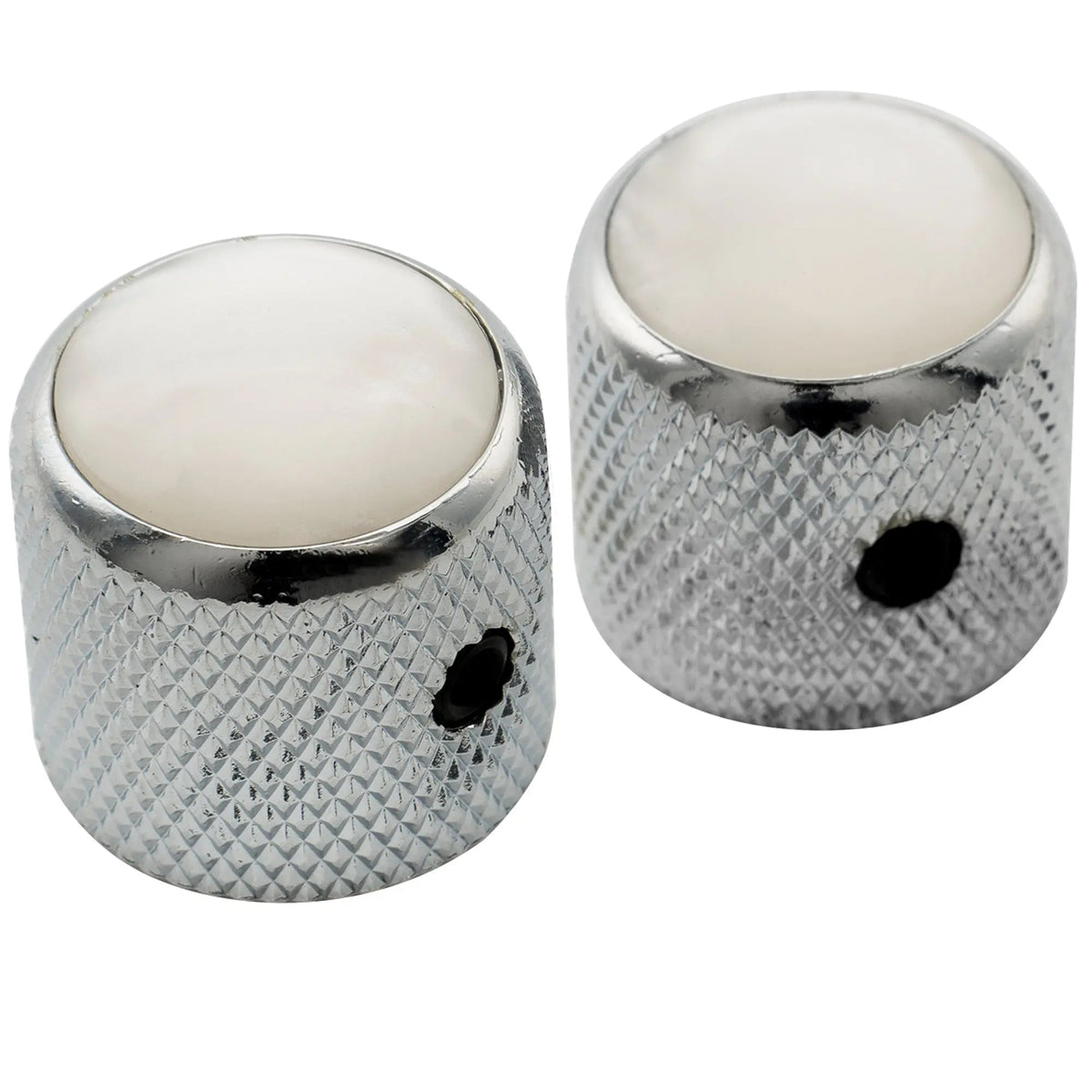 Musiclily Pro 1/4 Inch Steel Dome Mother-of-Pearl Top Universal Fitting Potentiometer Control Knob with Set Screw for Electric Guitar Bass, Set of 2