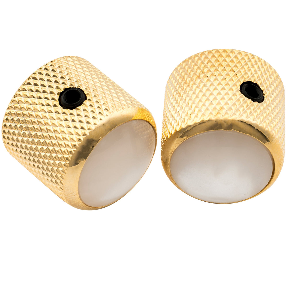 Musiclily Pro 1/4 Inch Steel Dome Mother-of-Pearl Top Universal Fitting Potentiometer Control Knob with Set Screw for Electric Guitar Bass, Set of 2