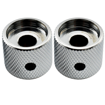Musiclily Pro 1/4 Inch Steel Dome Abalone Top Universal Fitting Potentiometer Control Knob with Set Screw for Electric Guitar Bass, Set of 2