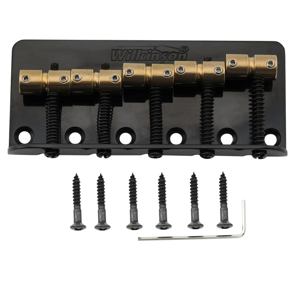 Wilkinson WBBC5 18mm Brass Saddles Steel Plate 5-String Bass Bridge