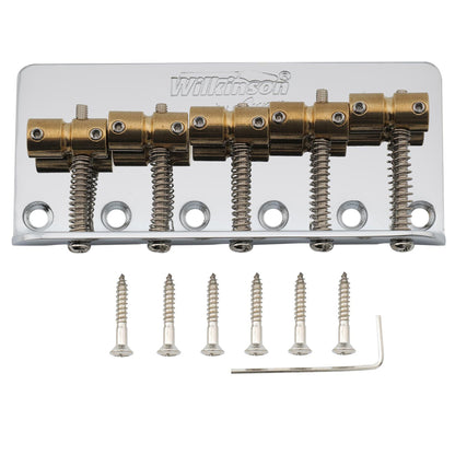 Wilkinson WBBC5 18mm Brass Saddles Steel Plate 5-String Bass Bridge