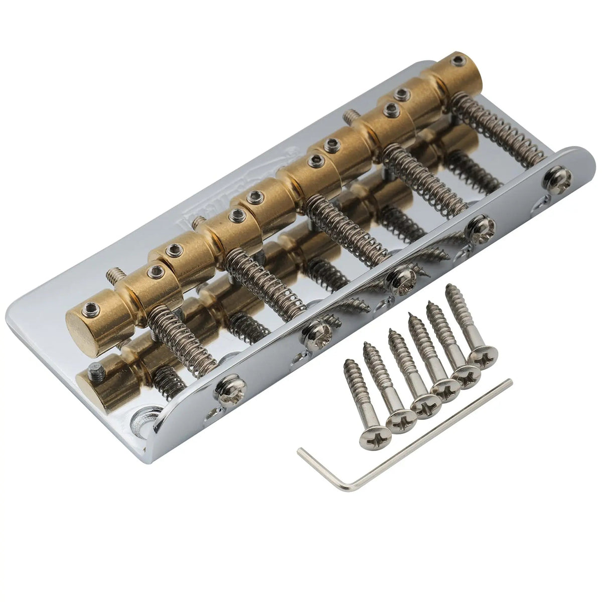 Wilkinson WBBC5 18mm Brass Saddles Steel Plate 5-String Bass Bridge