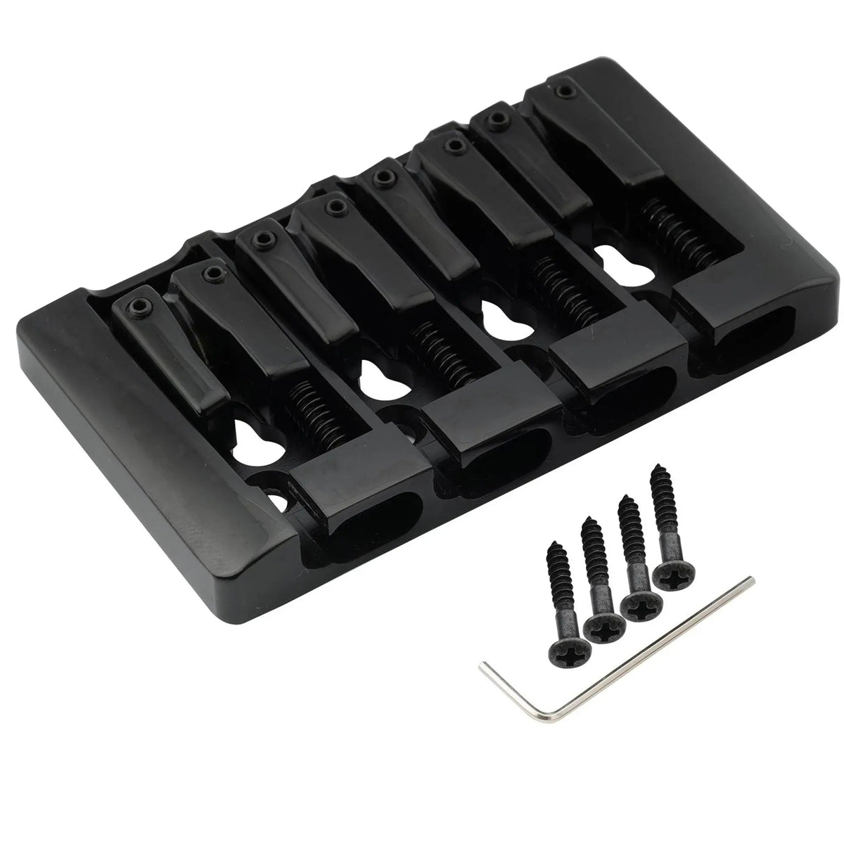 Musiclily Pro BB004 19mm String Spacing Pre-Radiused Hard Zinc 4-String Bass Bridge