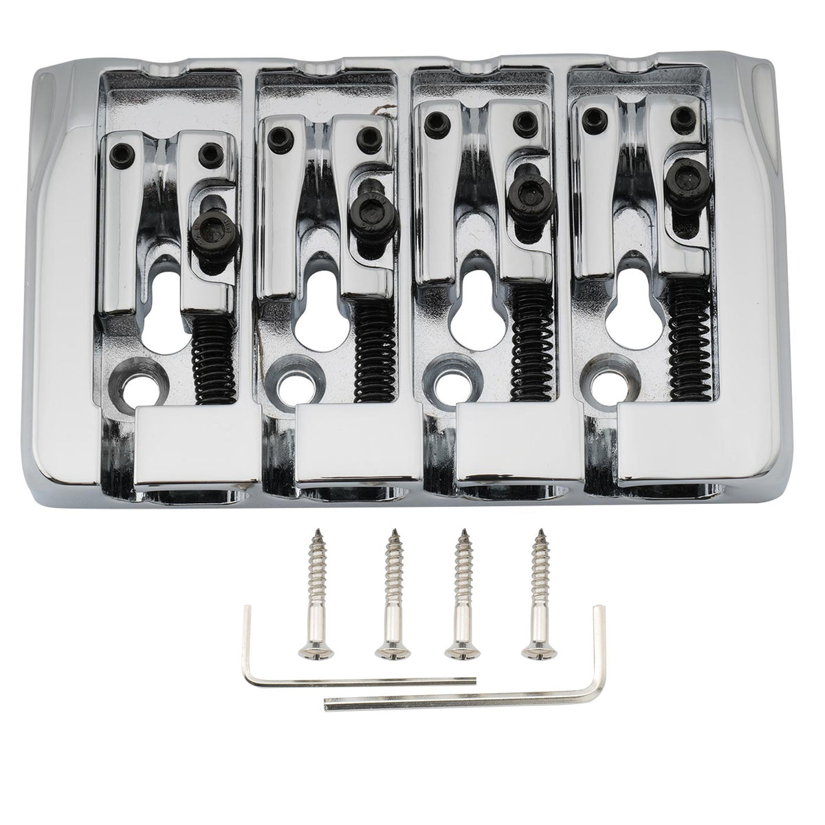 Musiclily Pro BB005 19mm String Spacing Locking Saddles Hard Zinc 4-String Bass Bridge
