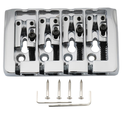 Musiclily Pro BB005 19mm String Spacing Locking Saddles Hard Zinc 4-String Bass Bridge