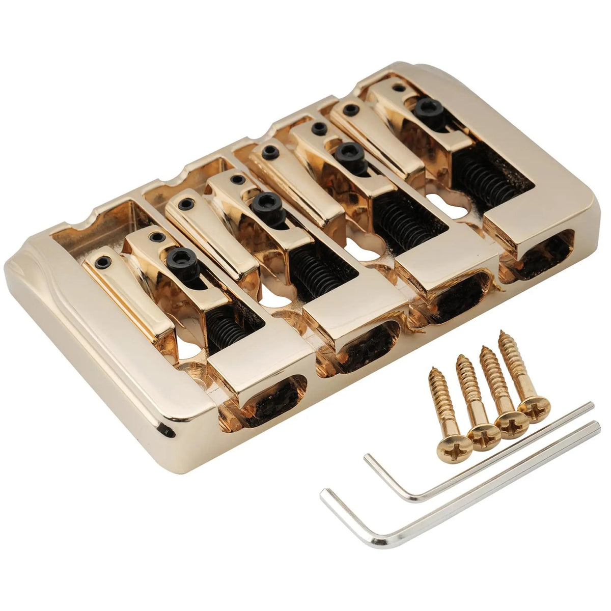 Musiclily Pro BB005 19mm String Spacing Locking Saddles Hard Zinc 4-String Bass Bridge
