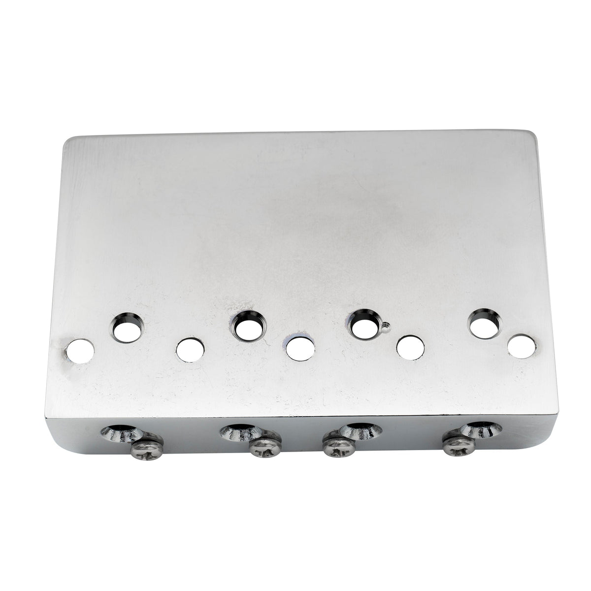Musiclily Pro BB006 57mm (2-1/4 inch) String Spacing Hardtail Brass Saddles Zinc Alloy Plate 4-String Bass Bridge