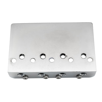 Musiclily Pro BB006 57mm (2-1/4 inch) String Spacing Hardtail Brass Saddles Zinc Alloy Plate 4-String Bass Bridge