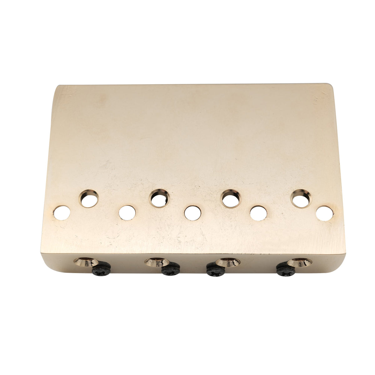 Musiclily Pro BB006 57mm (2-1/4 inch) String Spacing Hardtail Brass Saddles Zinc Alloy Plate 4-String Bass Bridge